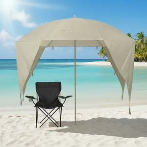 Combo Playero Grey-Black: Quitasol Gris + Silla Black