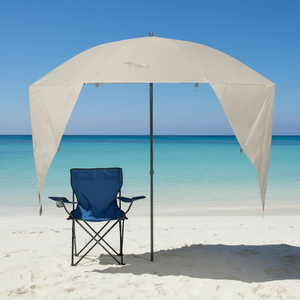 Combo Playero Grey-Light Blue: Quitasol Gris + Silla Celeste