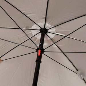 Combo Playero Full Grey-Green-Red: Quitasol Carpa Gris + 1 Silla de Camping Verde + 1 Silla Roja