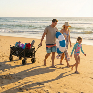 Combo Picnic Manta 150x180 cm + Parlante Bluetooth 20W + 4 Copas Acrílicas Gin 660 ml + Carrito Plegable Llaima Outdoor