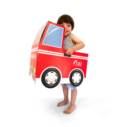 Juego De Carton - Carro De Bomberos