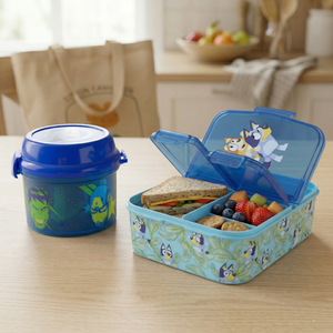 Combo 1 Porta Sandwich Bluey y 1 Porta Snack Avengers