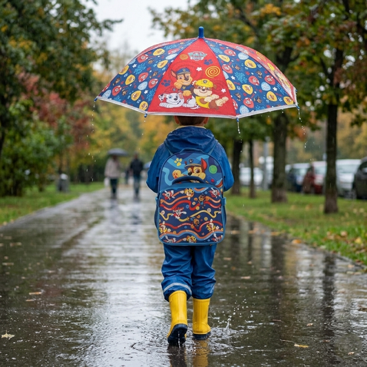 Combo Paw Patrol 1 Paraguas + 1 Mochila Con Lonchera Chase