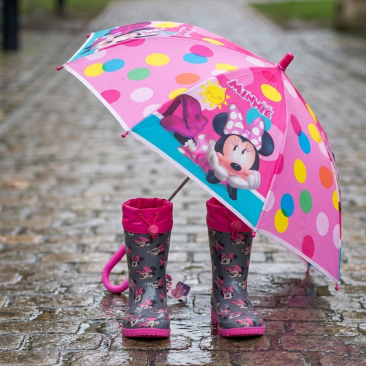 Combo Minnie 1 Paraguas + 1 Bota De Agua Con Chiporro