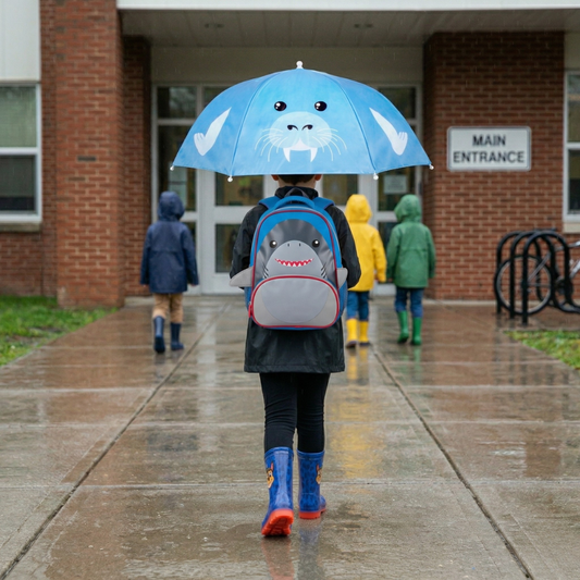Combo 1 Bota De Agua Paw Patrol Chase + 1 Paraguas Kids + 1 Mochila Infantil Tiburón