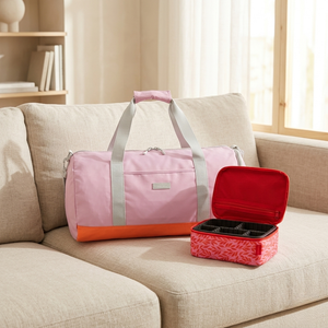 Combo 1 Bolso Duffel Saxoline Nyla 40L Lila + 1 Cosmetiquero Gout Rosado