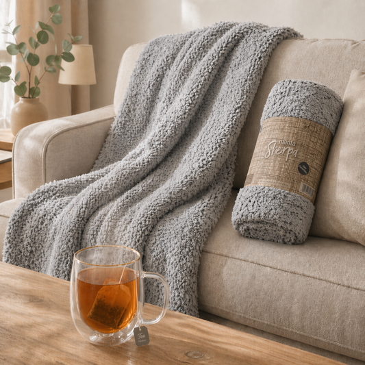 Combo 1 Tazón Glasso Stars 500 Ml + 1 Manta Sherpa Gris Jaspeado