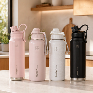 Combo Botellas Térmicas Buffer Morea y Paine + Tapas Intercambiables