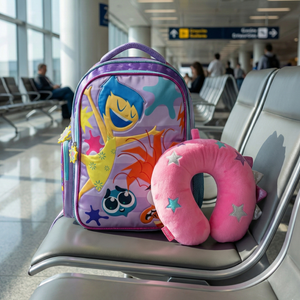 Combo 1 Mochila Infantil Satin Intensamente 2 + 1 Cojín Para El Cuello Rosa Infanti