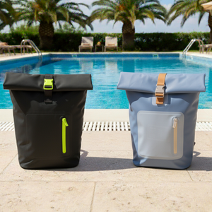 Combo 2 Mochilas Cooler Impermeable 15Lt Celeste y Gris