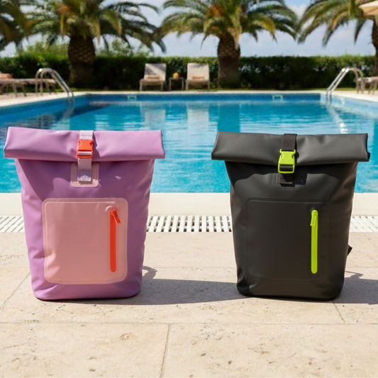 Combo 2 Mochilas Cooler Impermeable 15Lt Malva y Gris