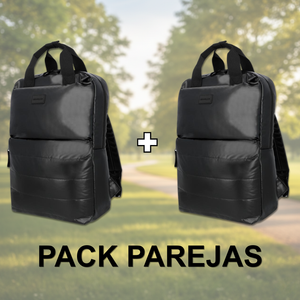 Combo 2 Mochilas Puffer Saxoline Camber Negra 18 L