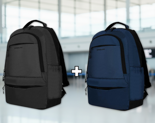 Combo 2 Mochilas Saxoline Cardiff 30L Black y Azul Marino