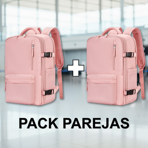 Combo 2 Mochilas de Viaje Viral Pink.(Cabina Avión) 31L. Resistente al agua.