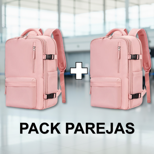 Combo 2 Mochilas de Viaje Viral Pink.(Cabina Avión) 31L. Resistente al agua.