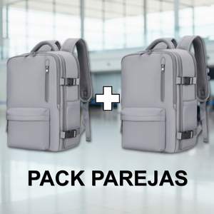 Combo 2 Mochilas de Viaje Viral Grey.(Cabina Avión) 31L. Resistente al agua.