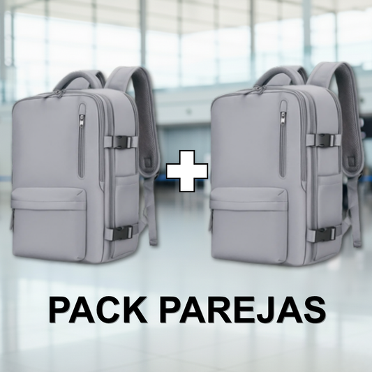 Combo 2 Mochilas de Viaje Viral Grey.(Cabina Avión) 31L. Resistente al agua.