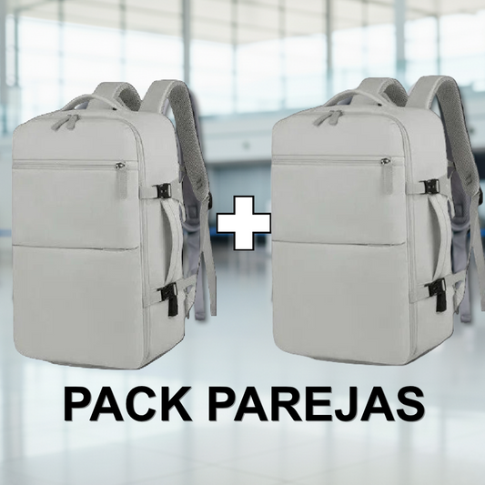 Combo 2 Mochilas de Viaje Viral Grey.(Cabina Avión) 31L. Resistente al agua.