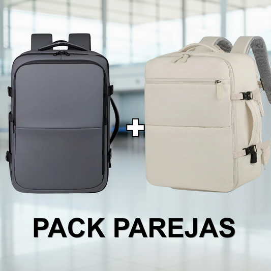 ✈️Combo Mochilas de Viaje Viral Expandibles, 1 Mochila Resistente al agua 38L Space Grey y 1  Biege 40L Navigator