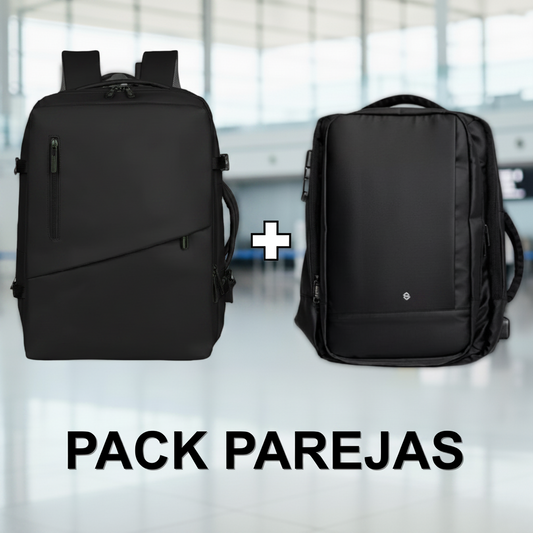Combo 2 Mochilas de Viaje Viral. 1 Mochila Black 30L y 1 Mochila Black XL 36L Ripstop