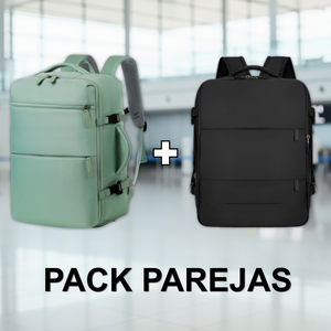 Combo 2 Mochilas de Viaje Viral Cabina 40L. 1 Black y 1 Mint Green
