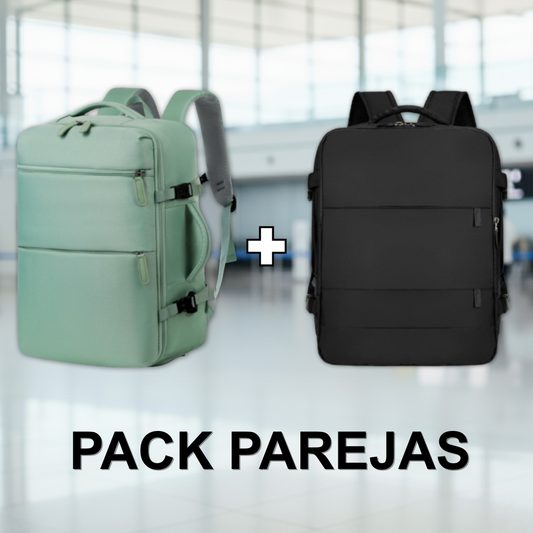 Combo 2 Mochilas de Viaje Viral Cabina 40L. 1 Black y 1 Mint Green