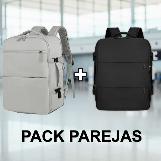 2 Mochilas de Viaje Viral 40L (1 Black & 1 Grey).(Cabina Avión)