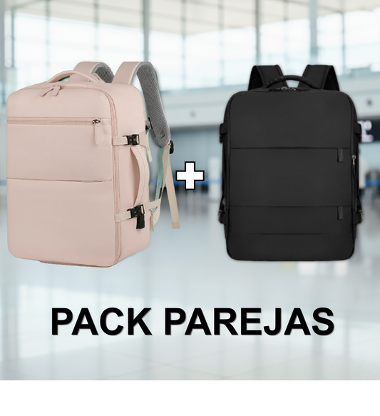 2 Mochilas de Viaje Viral 40L (1 Pink & 1 Black).(Cabina Avión).