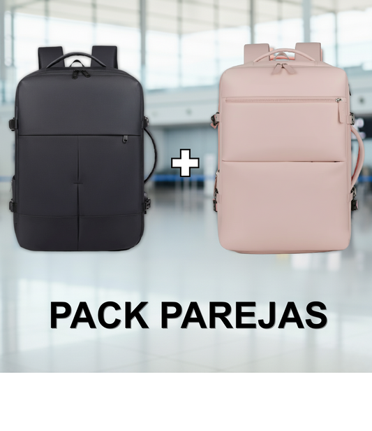 ✈️ Combo 2 Mochilas de Viaje Viral: 1 Mochila 40L Pink y 1 Mochila 36L Black