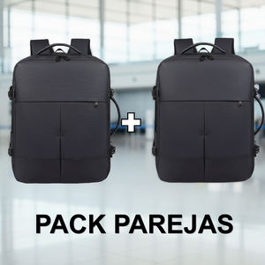 ✈️Combo 2 Mochilas de Viaje Viral 36L Black. Expandible y Resistente al agua