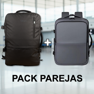 Combo 2 Mochilas Viaje Viral: 1 Mochila 44L Black y 1 Mochila 38L Space Grey. Resistentes al agua