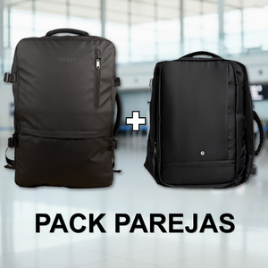 Combo 2 Mochilas de Viaje Viral Cabina 44 L Gout Black y Mochila de Viaje Viral Cabina 30L, Candado de Seguridad. Resistentes al Agua