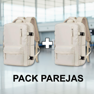 Combo 2 Mochilas de Viaje Viral Beige. 31L. Resistente al agua