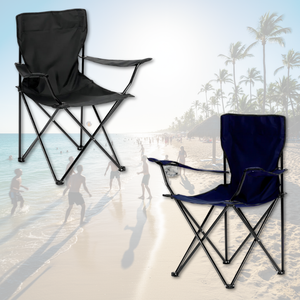 Combo 2 Sillas Plegables Apoya Brazos Azul y Negro Navigator