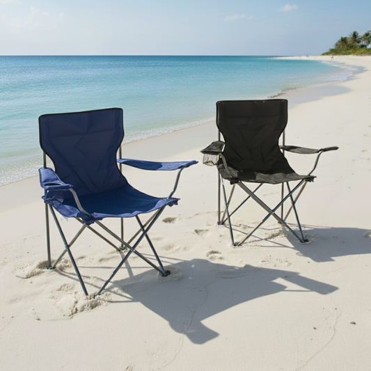 Combo 2 Sillas Plegables Apoya Brazos Azul y Negro Navigator