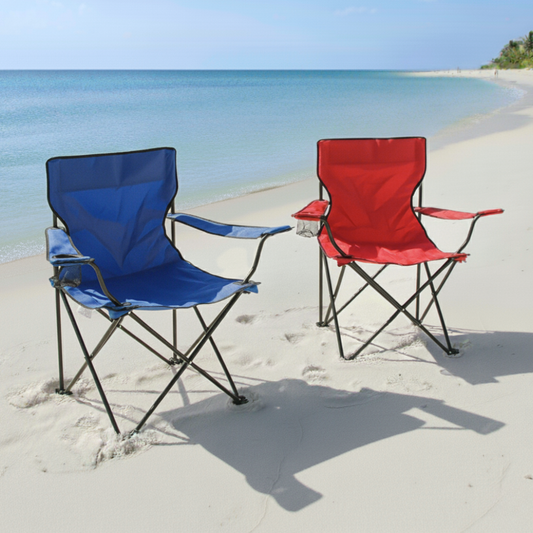 Combo 2 Sillas Plegables Apoya Brazos Celeste y Rojo Navigator