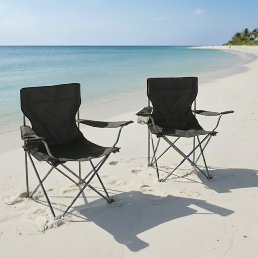 Combo 2 Sillas Plegables Apoya Brazos Negro Navigator