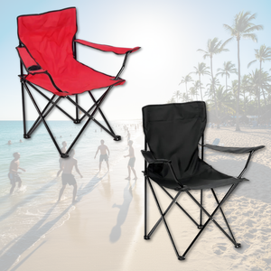 Combo 2 Sillas Plegables Apoya Brazos Negro y Rojo Navigator