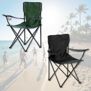 Combo 2 Sillas Plegables Apoya Brazos Verde y Negro Navigator