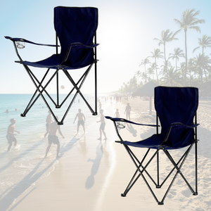 Combo 2 Sillas Plegables Apoya brazos Azul Oscuro Navigator
