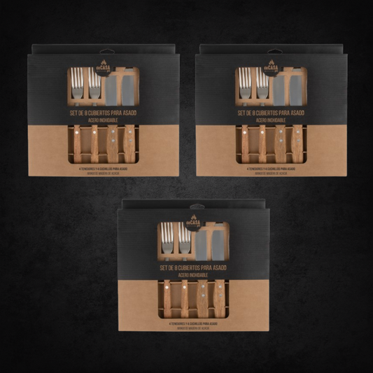 Combo 3 set cubiertos asado