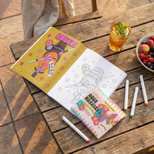 Combo Aqua Markers Tere Gott y Libro Queen Tere Gott