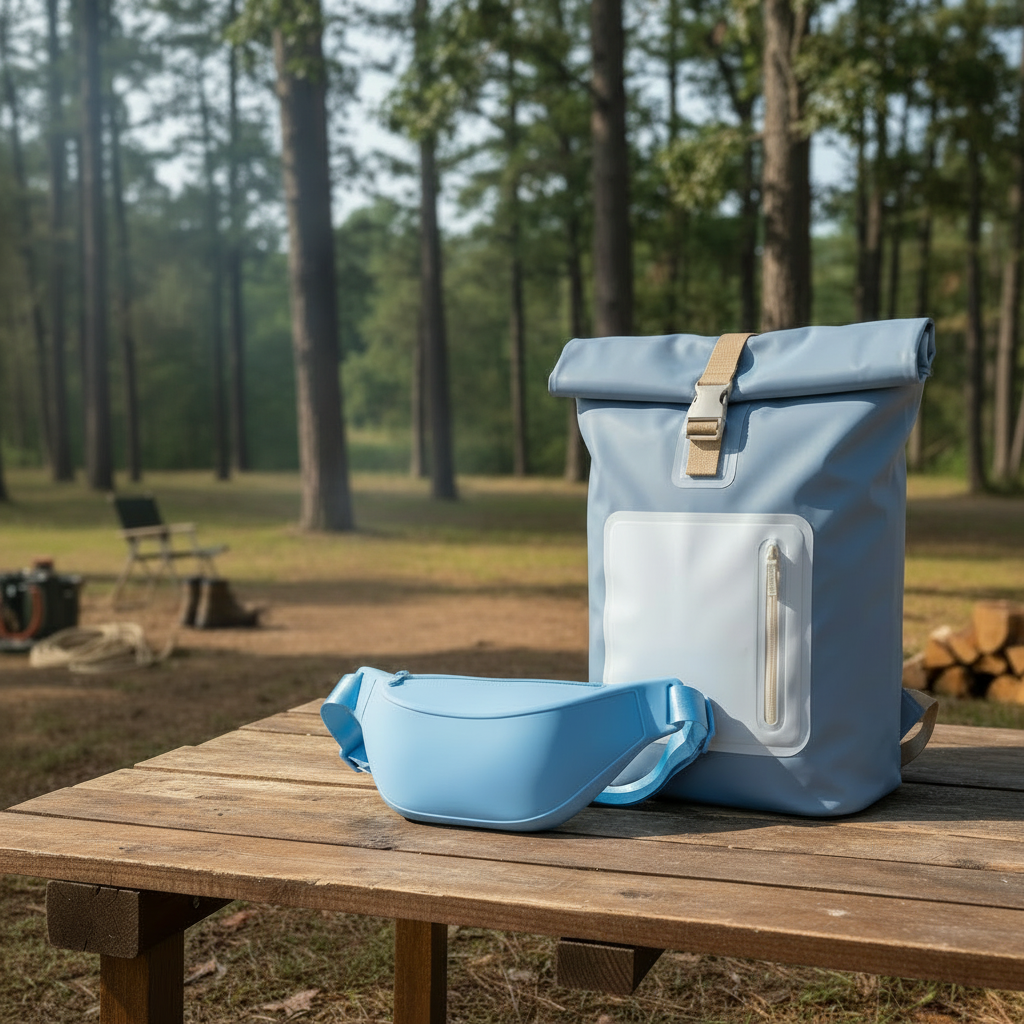 Combo Banano Silicona + Mochila Cooler 15L Celeste | Tienda Copec