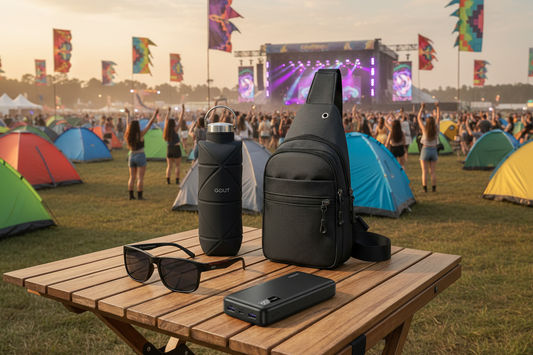 Combo: Botella Plegable Gout 700Ml Negra + Bateria Portatil 20.000mAh UGREEN PB312 + Bandolera Cruzado XB 11565 Negra Navigator + Lentes De Sol Split