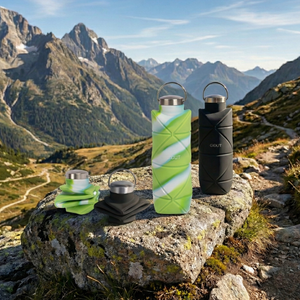 Combo Botellas Plegables Gout 700Ml Verde y Negra
