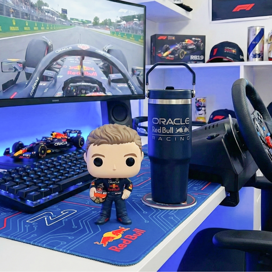 Combo RED BULL: 1 Botella Inox 900 Ml + 1 Funko Pop Max Verstappen Oracle Red Bull Racing