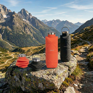 Combo Botellas Plegables Gout 700Ml Negra y Coral