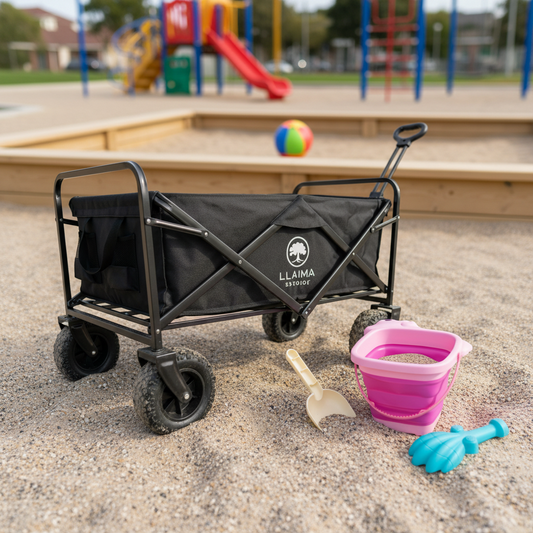 Combo Carrito playa Plegable Llaima y Set Balde de Unicornio