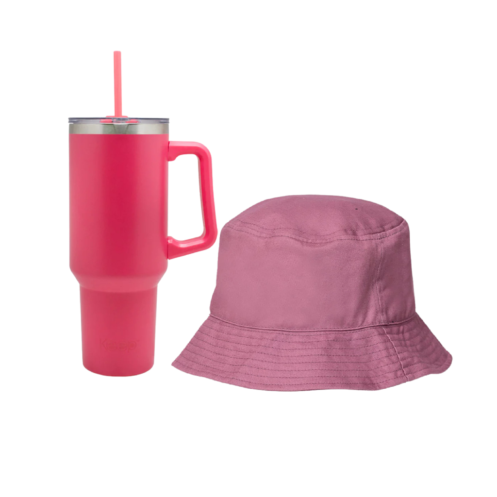 Combo Gorro Bucket Palo Rosa + Mug Keep Térmico 1180 ml - Fucsia