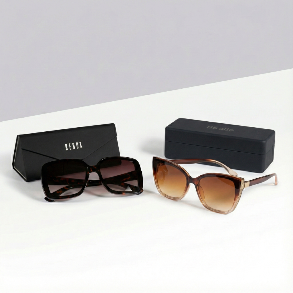 Combo Lentes de sol Lubeck color café + Lentes De Sol Marinha